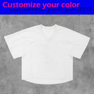 เสื้อยืดครอปทรงบ็อกซี่ปรับแต่งได้สำหรับผู้ชายดีไซน์ดิจิทัลพิมพ์ลาย - Product Image 5