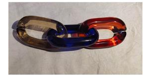 Escultura de Eslabones de Cadena de Resina Multicolor ROSHAN HANDICRAFTS Impresionante Decoración Contemporánea para el Hogar con Tres Piezas Extra Grandes - Product Image 2