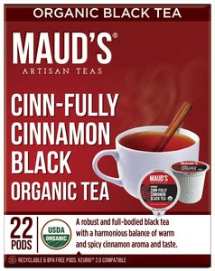 Maud's Organic Cinnamon Black <b>Tea</b> Pods, 22 ct, Recyclable Single Serve <b>Tea</b> Pods - Product Image 2
