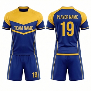 Conjunto de Uniforme de Rugby Sublimado Personalizado, Jersey y Pantalones Cortos de Rugby Transpirables de Secado Rápido, Nombre del Equipo, Número, Logotipo, Fabricante OEM de Pakistán - Product Image 3