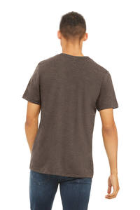 T-shirt à manches courtes en coton marron pour homme, col rond, uni, coupe confortable, pour l'approvisionnement mondial et le commerce de gros - Product Image 3