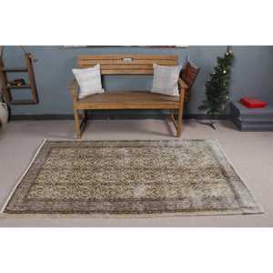 Tapis turc vintage, tapis de 3,9 x 6,7 pieds, tapis floral brun - Product Image 2