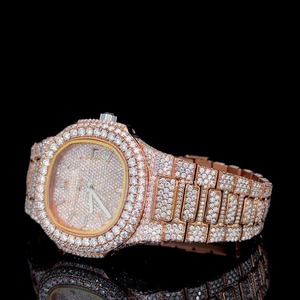Reloj de Diamantes Moissanite VVS en Oro Rosa, Suministro Directo de Fábrica, Elegante, para Regalos y Ocasiones, Disponible para Exportación - Product Image 3