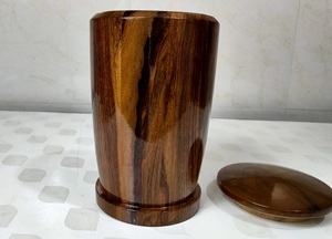 Handmade Wood Teardrop Urn for Pet Dogs Durable <b>Memorial</b> <b>Keepsake</b> with Natural Grain Finish - Product Image 5