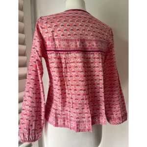 Blusa con Cuello en V - Estampado Floral de Fresas Bordado, Estilo Diario, Tejido de Lino, Algodón y Seda, Tallas XL, XXL, 4XL para Primavera - Product Image 5