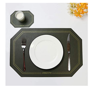 Heat Resistant Leather Irregular Shape <b>Dining</b> <b>Table</b> Plate Mats Kitchen <b>Placemats</b> at Best Selling Attractive Design - Product Image 4