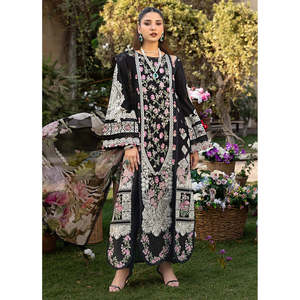 Ensemble 3 pièces ELAF : Chemise brodée lourde avec dupatta en mousseline imprimée et pantalon pour printemps/été - BIC-4723 - Product Image 1