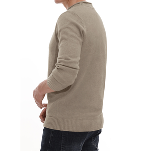 Tendance vêtements décontractés pull à col rond pour hommes pulls décontractés doux pour hommes pulls classiques avec bord côtelé - Product Image 3