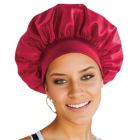 Bonnet en satin de soie unisexe personnalisable, large, doux, réglable et élastique, multicolore, pour la maison/le spa, pour dormir, pour cheveux bouclés