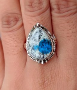 925 Sterling <b>Silver</b> Unique Design <b>Band</b> Handmade Engagement Party <b>Ring</b> with K2 Jasper Cabochon Fine <b>Silver</b> for Wedding Gift - Product Image 3