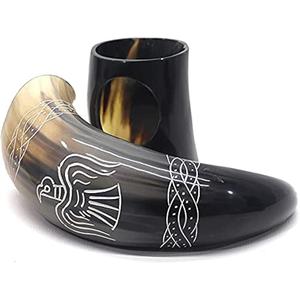 Cuerno Vikingo para Beber, Hecho a Mano con Cuerno Natural, Taza Rústica Nórdica para Cerveza, Decoración de Bar a Precio Económico - Product Image 3