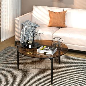 Modern Coffee Tea <b>Table</b> Living Room Furniture Metal Round Clear <b>Glass</b> <b>Console</b> <b>Table</b> Eco-Friendly Home Weddings Affordable - Product Image 2