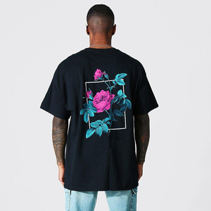 Camisetas de hombre de manga corta transpirables con logotipo de serigrafía personalizado de poliéster/algodón al por mayor en tallas grandes oscuras - Product Image 1