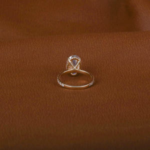 แหวนหมั้นเพชรสำหรับผู้ใหญ่3.0กะรัตประดับ18KT สีเหลืองทองสำเนียงชุบทองด้านข้าง IGI - Product Image 3