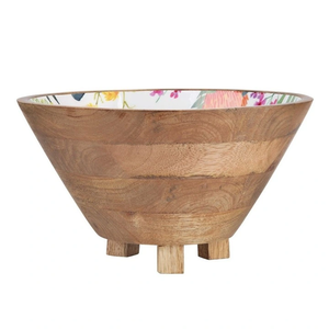 Bol en bois avec cuillères, finition émaillée, pour la table à manger à la maison, décoratif et servant à servir des salades, des fruits, utilisation de bol en bois - Product Image 2