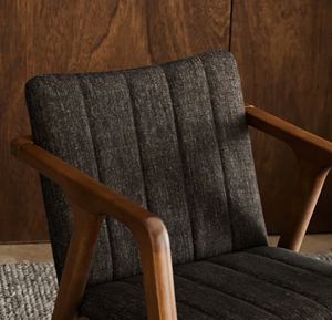 Elegant Mid-Century Modern Dining Chair Featuring Curved Backrest and Smooth Solid Wood Frame in a Rich Dark Walnut Tone - Product Image 4