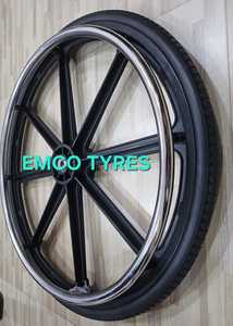 Emco-Rueda antideslizante de nailon gris ligero para silla de ruedas, 24 pulgadas, fácil de instalar, suministros de terapia de rehabilitación duraderos traseros - Product Image 2