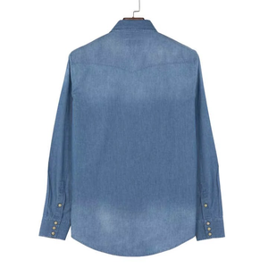 Denim Shirt Oversized Casual <b>Jean</b> Shirt with Stylish Wash Long Sleeve Premium Fabric Top, Perfect for Brands & Wholesale Orders - Product Image 2