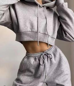 Custom Women Full Zipper Crop Top Hoodie Casual Heavy <b>Weight</b> Cotton Pullover Zip up Hoodie Jacket - Product Image 5