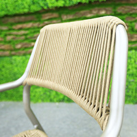 Nouvelle Chaise de Jardin Bistro/Café en Corde d'Aluminium Moderne, Empilable, Écologique et Étanche pour Villa et Cour