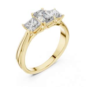 ขายส่ง1.15CT แหวนเพชรที่ปลูกในแล็บ | ทอง14K | EF-VS1-2 | กรงเล็บ4ง่ามมรกตและเพชรเจ้าหญิง | แหวนที่ปรับแต่งได้ - Product Image 6