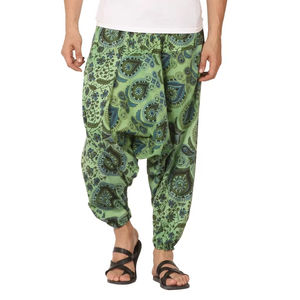 Joggers foncés décontractés pour hommes respectueux de l'environnement 100% coton taille haute léger toile taille libre coupe ample pantalon à cordon - Product Image 1