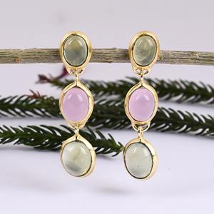 Pendiente de plata esterlina 925, colección de pendientes de piedra múltiple natural - Product Image 5