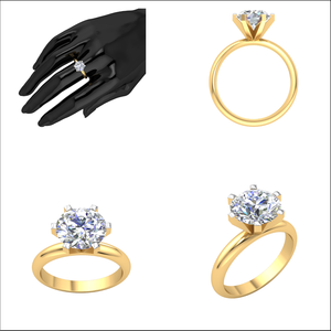 แหวนดีไซน์คลาสสิกสีทอง14K ของผู้หญิงพร้อม2.05Cts ชัดเจนเทียบกับเครื่องประดับเพชรที่ปลูกในห้องทดลอง - Product Image 2