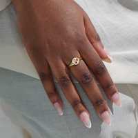 Soldes de Noël : Bague minimaliste pour femme en argent sterling 925 plaqué or, sertie de zircone cubique ronde colorée, motif étoile polaire