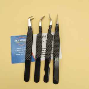 Pinzas de punta de fibra de acero inoxidable de alta precisión con agarre de diamante para extensiones de pestañas pinzas de pestañas de volumen con punta puntiaguda - Product Image 1