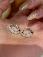 Boucles d'oreilles créoles ouvertes en or 18 carats avec diamants de laboratoire inspirées des ongles, bijoux fins pour femmes