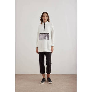 Blusa de Punto Estampada con Cierre de Cremallera, Estilo Casual para Primavera y Otoño - Product Image 2