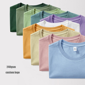 Camiseta de algodón pesado de alta calidad de 240gsm, camiseta de gran tamaño para hombre de Europa y América, Camiseta de algodón con serigrafía personalizada para hombre - Product Image 3