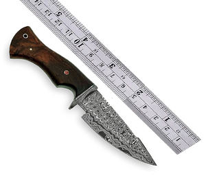 Couteau de chasse ZACSM S1 de qualité industrielle, en acier damas fait main, 97 mm, qualité supérieure, manche en bois confortable, taille personnalisée - Product Image 5