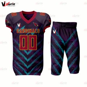 Camiseta de fútbol americano personalizada al por mayor, conjunto de ropa de fútbol de alta calidad, uniformes de fútbol de equipo de impresión por sublimación - Product Image 3