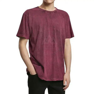 Camisetas de lavado ácido personalizadas con servicio de OEM, camisetas de lavado ácido ligeras al por mayor para hombre a la venta - Product Image 1