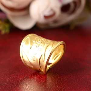 Bague ethnique en laiton plaqué or 18 carats pour femme, style bohème éco-responsable, large bande tribale, pour la vente en gros OEM ODM - Product Image 4