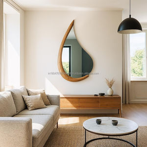 KALATRI Handmade Water Drop Shaped Wooden Wall <b>Mirror</b> Lightweight Eco-Friendly Art Deco Decor for Living Rooms - Product Image 5