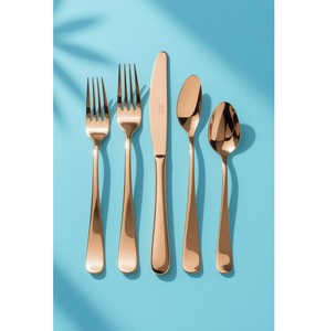 Ensemble de couverts en acier inoxydable durable Vaisselle finie noire de luxe Durable et élégante pour les tables à manger de mariages et banquets - Product Image 5