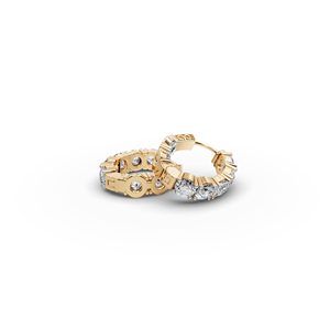 14 paires de boucles d'oreilles ovales serties de diamants, or 18 carats, bijou statement pour femme - Product Image 4
