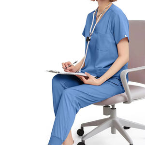 Nouveaux ensembles de blouses médicales unisexes pour hommes et femmes, tenues d'infirmières et de médecins, uniformes de salon de beauté en toile écologique HI-W3580 - Product Image 4