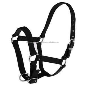 Collar de cabeza de caballo de carreras de nailon negro, suave, cómodo y duradero, doble costura, ajustable, todas las tallas - Product Image 4