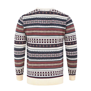 Suéter de manga larga de algodón con cuello redondo estampado para hombre, cárdigan de lana, nuevo diseño de moda, suéteres transpirables a rayas para hombre - Product Image 2