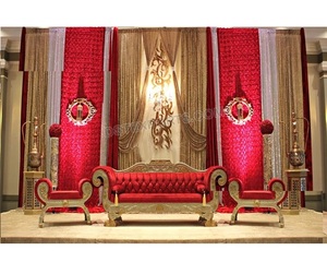 Conjunto de sofá de boda musulmana Nikah para novia y novio, conjunto de muebles de escenario de recepción de boda de lujo, conjunto de sofá de pareja de escenario de boda moderno - Product Image 1