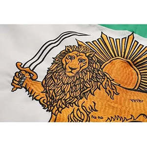 Bandera Iraní Histórica Antigua de 3x5 Pies con León y Sol Bordados, Bandera Persa de Nailon 220D, Segundo Estilo - Product Image 5