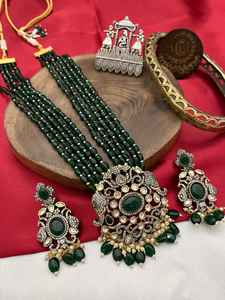 Ensemble oxydé traditionnel finition argent antique pour femmes bijoux en laiton de style ethnique pour les fêtes quotidiennes - Product Image 2