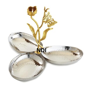 ถาดเสิร์ฟอาหารของหวานแบบเคลือบเงาอุปกรณ์ในร้านอาหารถาดเสิร์ฟอาหารโลหะสไตล์ทันสมัย - Product Image 6