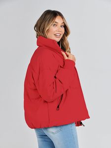 <b>Wool</b> Blend Women Puffer Jacket Custom <b>Quilted</b> Down Warm Streetwear Casual Fashion OEM Manufacturer Factory Supplier - Product Image 4