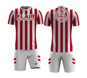Custom Adult Soccer Jersey Best Quality 100% Polyester Lightweight <b>Waterproof</b> Comfortable Breathable Short Front Top Sets Name - Product Image 2