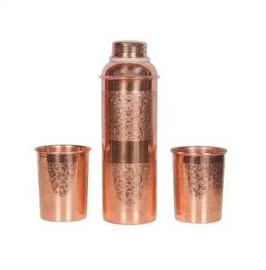 Botella de agua de cobre puro de alta calidad Diseño impreso personalizable Aislamiento térmico 350ml-1000ml Capacidad Drinkware - Product Image 3